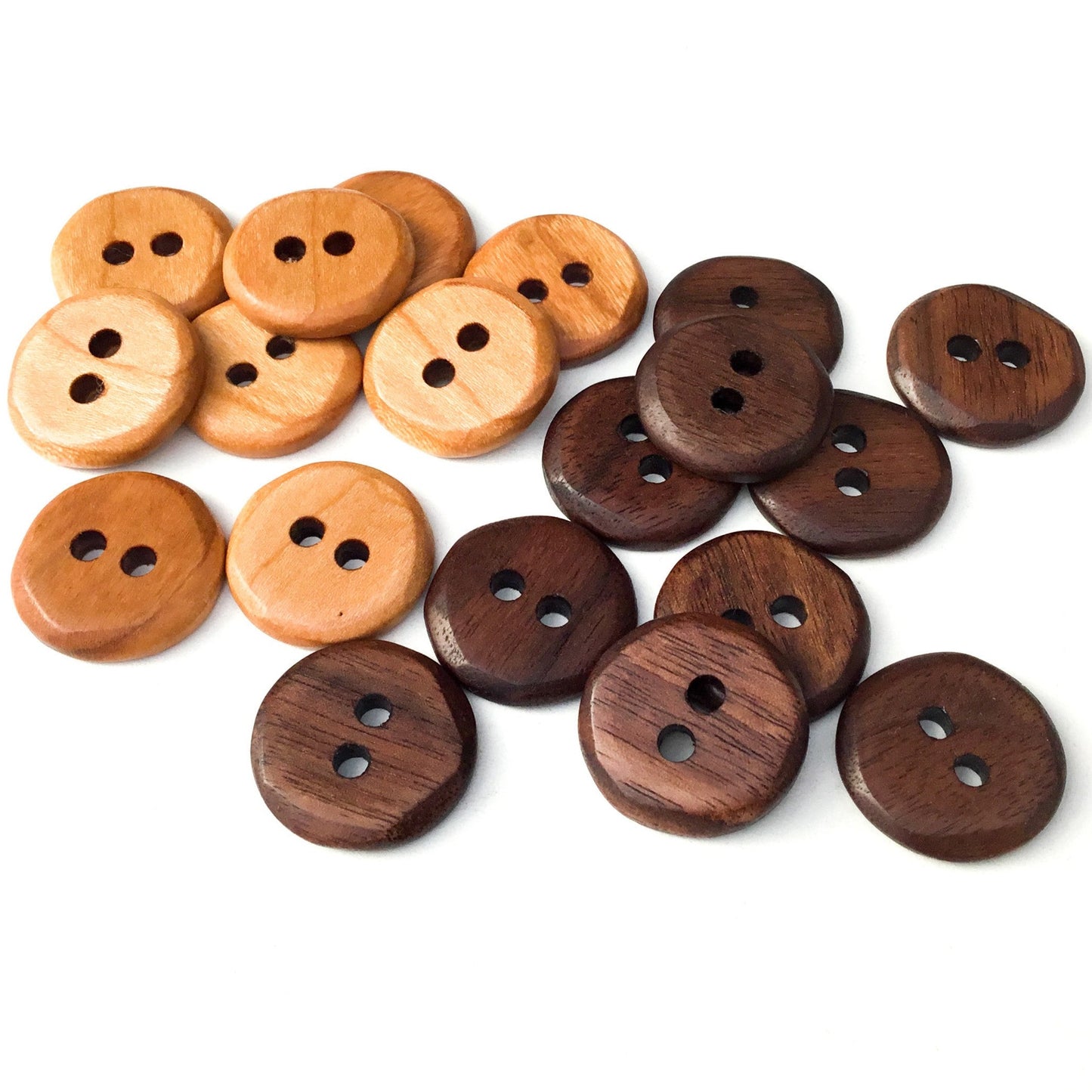 Cherry & Black Walnut Wood Buttons - 7/8"