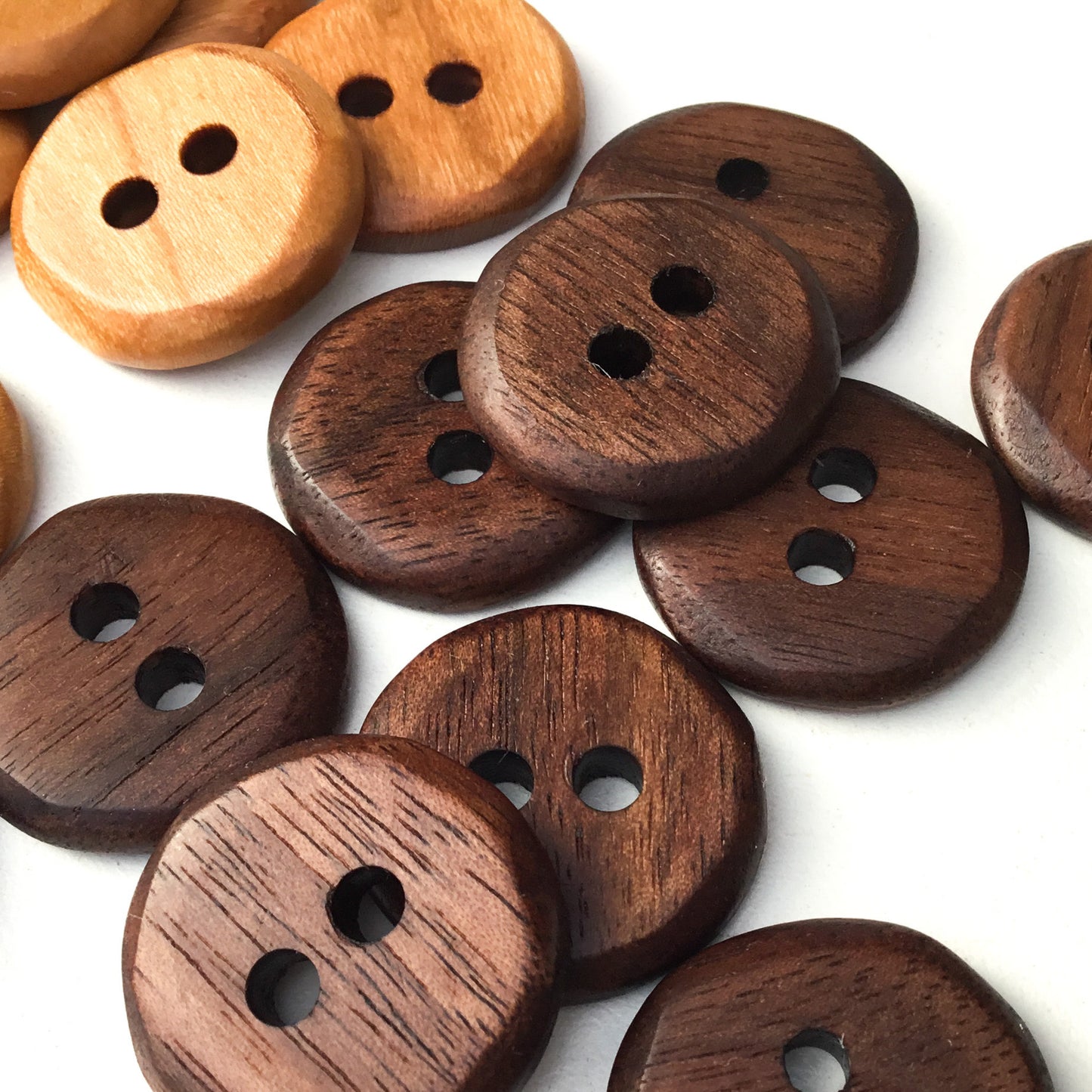 Cherry & Black Walnut Wood Buttons - 7/8"