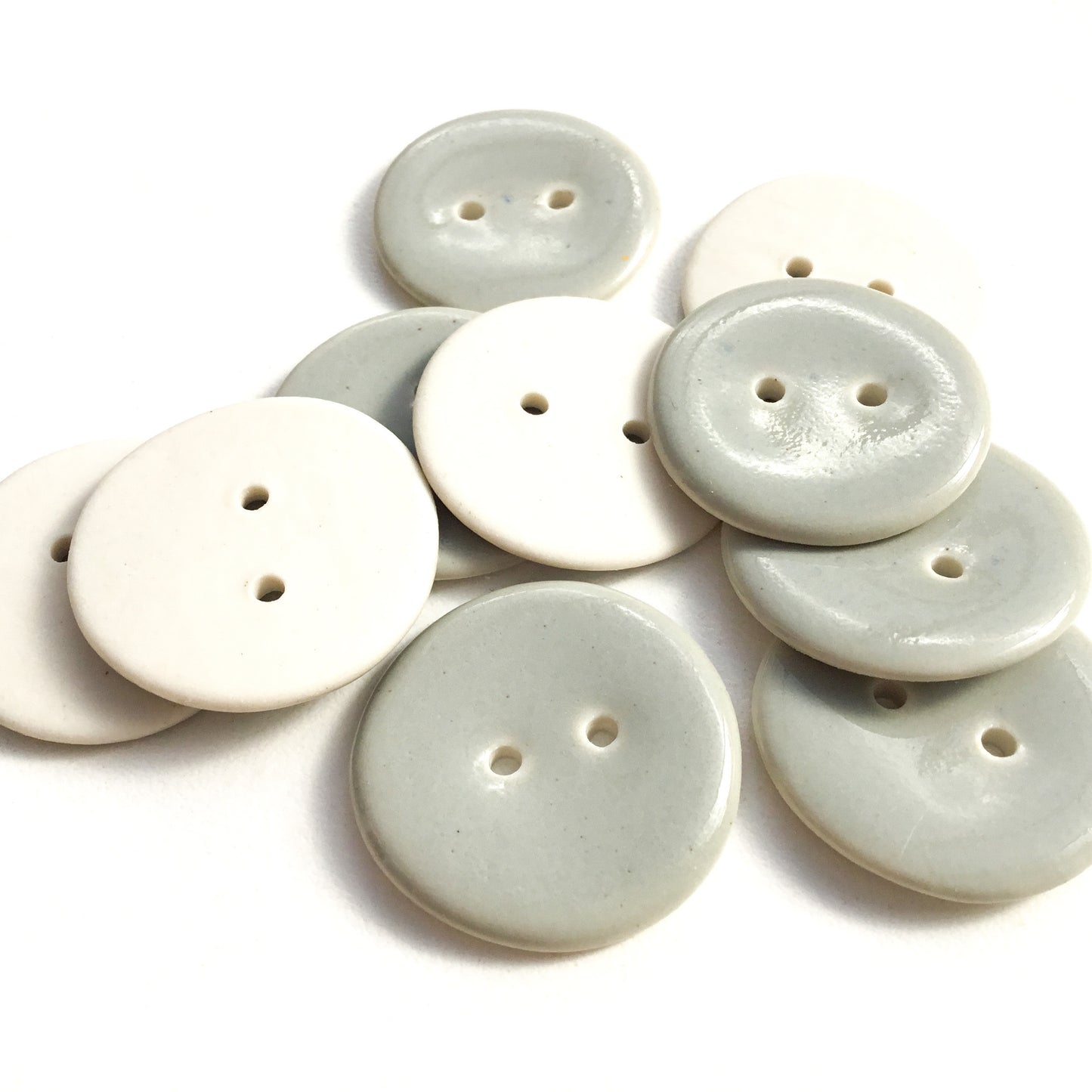 Gray Porcelain Buttons - 1"