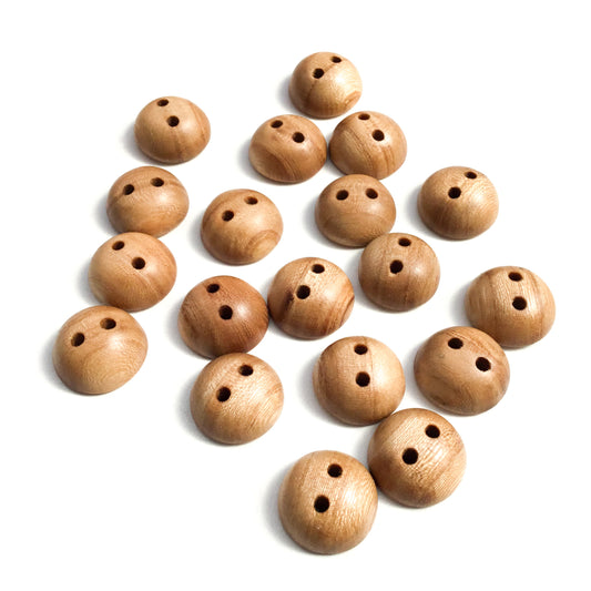 American Elm Wood Buttons - 3/4" Pillowed - 5/16" thick