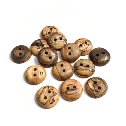 Spalted Ash Wood Buttons - 7/8”