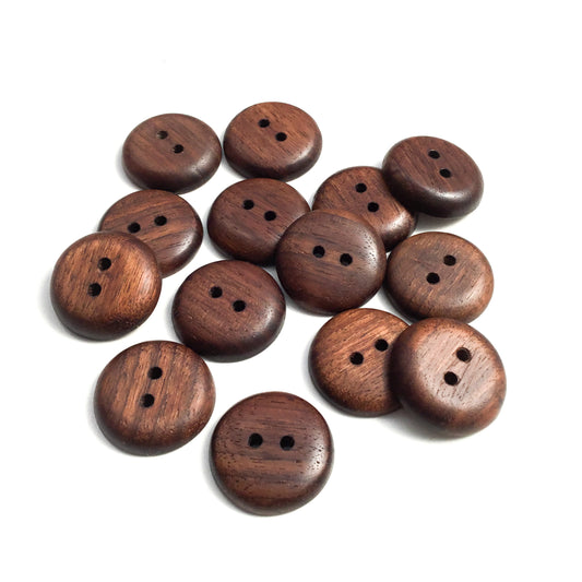 Black Walnut Wood Buttons - 1"