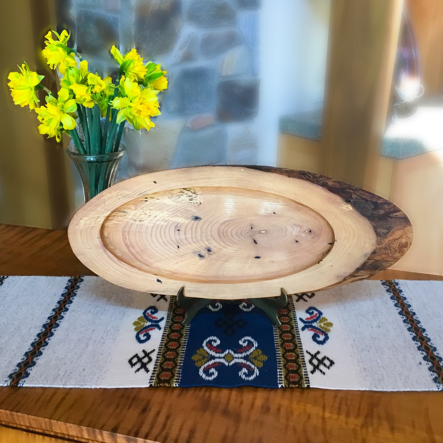 Natural Edge Ash Serving Tray - 17-3/4" long