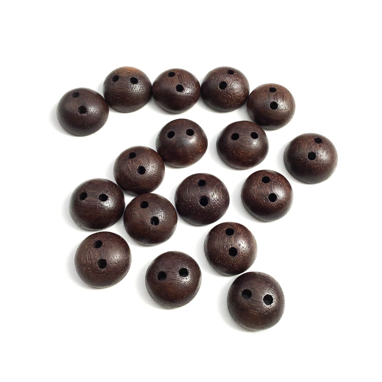 Black Walnut Wood Buttons - 3/4" Pillowed - 5/16" thick