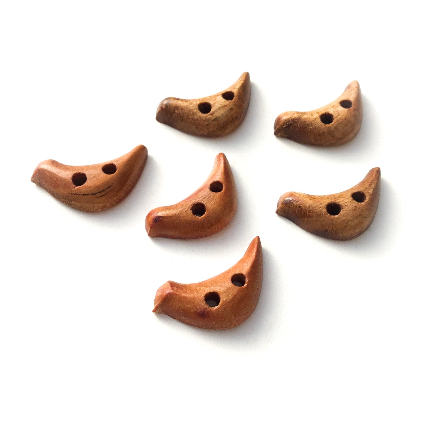 Wooden Song Bird Buttons - 1" x 7/16"