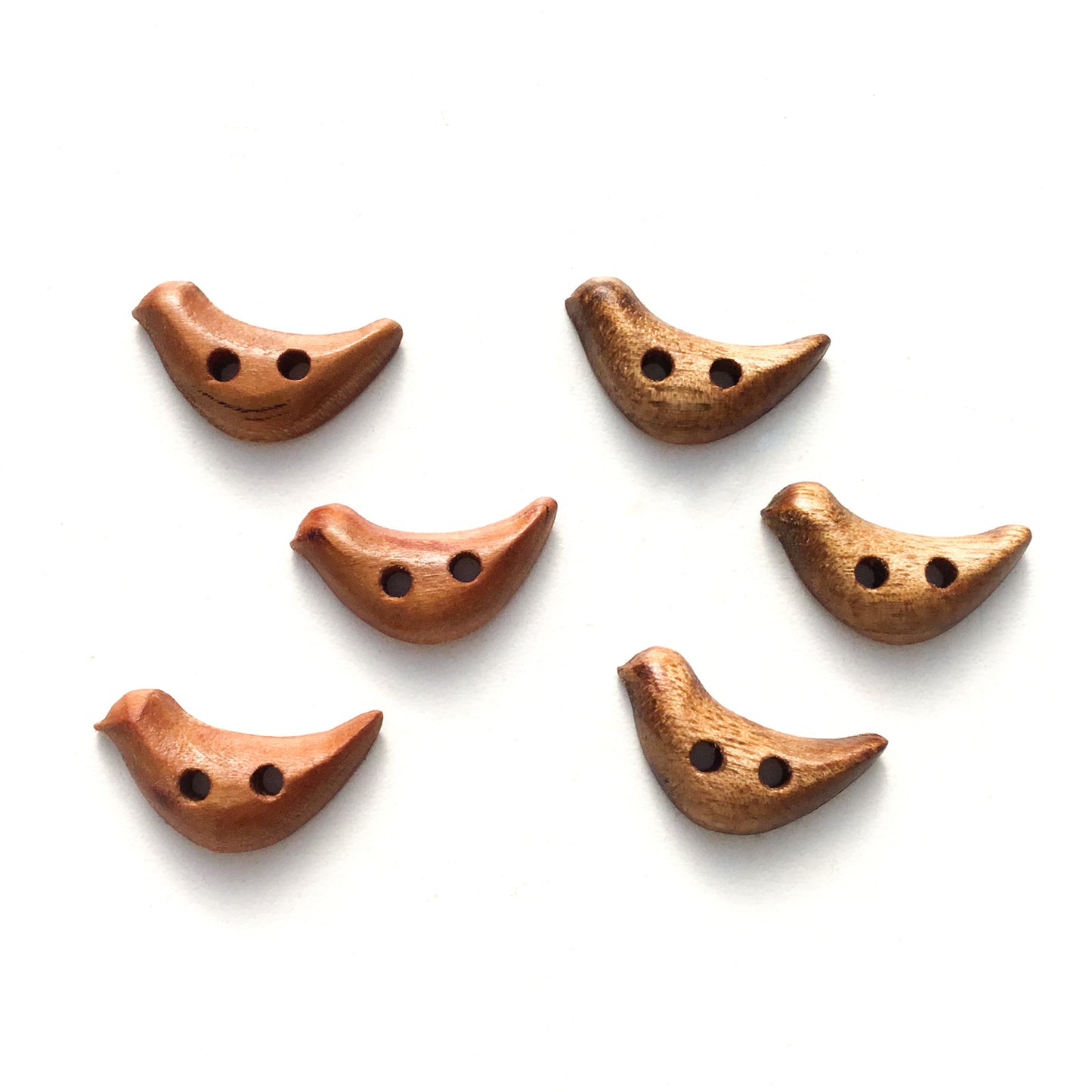 Wooden Song Bird Buttons - 1" x 7/16"