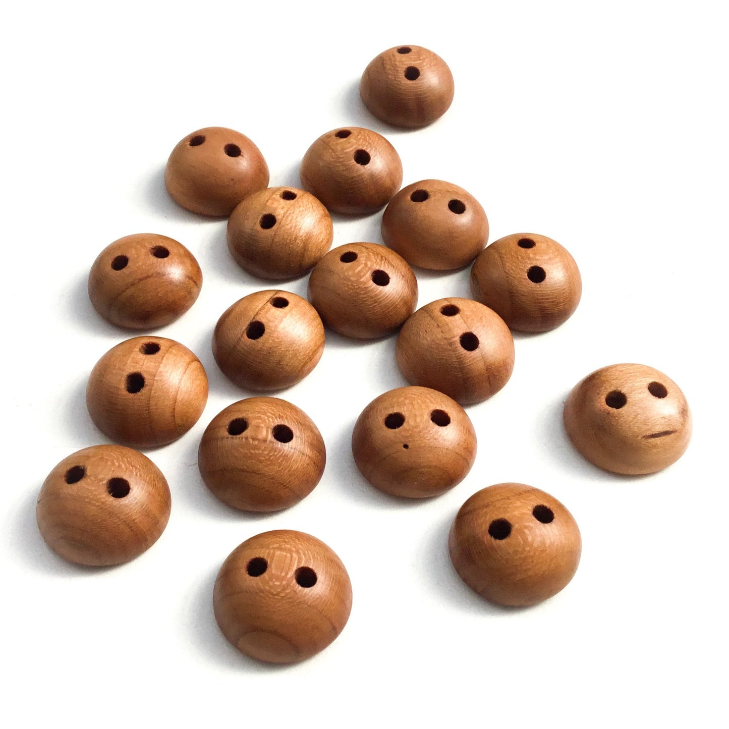 Cherry Wood Buttons - 3/4" Pillowed - 5/16" thick