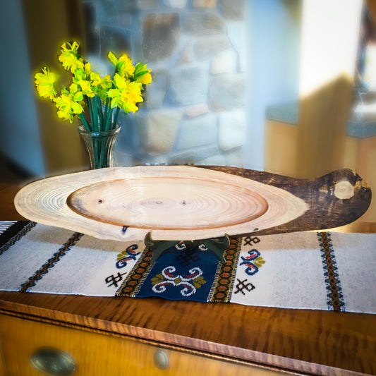 Natural Edge Ash Serving Tray - 24-1/2" long