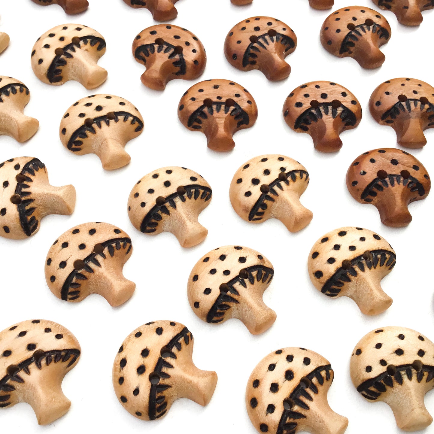 Wooden Mushroom Buttons -15/16"