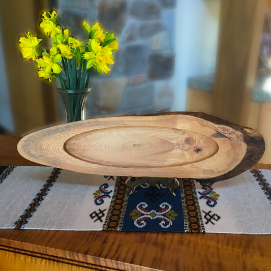 Natural Edge Ash Serving Tray - 20" long